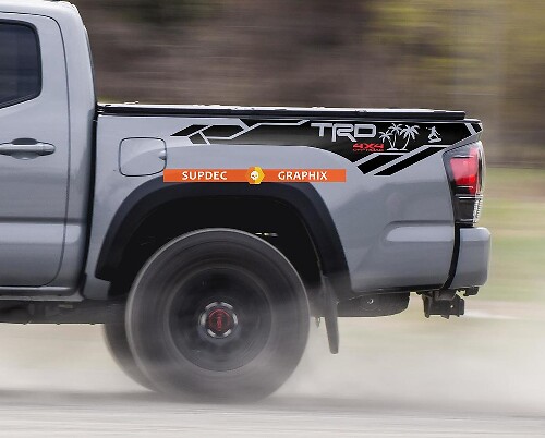 TRD 4x4 Off Road Palms Bedside vinylsticker voor Toyota Tacoma 2013-2020
