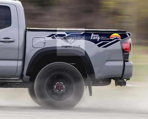 TRD TEQ Vintage stijl zijbed vinyl decal sticker voor Toyota Tacoma 2013-2020_1