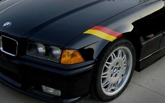 Duitse vlag kleuren streep motorkap sticker BMW Motorsport M3 M5 M6 X5
