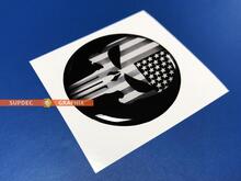 USA Punisher Fuel Door Insert embleem koepelvormige sticker sticker voor Dodge Challenger
 2