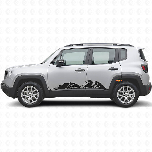 Mountains Rocker Panel Vinyl Sticker Kit voor Jeep Renegade