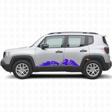 Mountains Rocker Panel Vinyl Sticker Kit voor Jeep Renegade_2