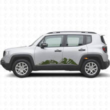 Mountains Rocker Panel Vinyl Sticker Kit voor Jeep Renegade_3