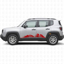 Mountains Rocker Panel Vinyl Sticker Kit voor Jeep Renegade_4