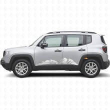 Mountains Rocker Panel Vinyl Sticker Kit voor Jeep Renegade_5