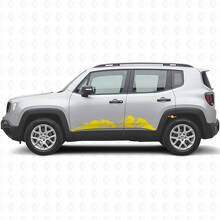 Mountains Rocker Panel Vinyl Sticker Kit voor Jeep Renegade_6