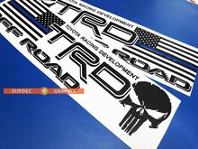 TRD US Punisher Blue Line off-road Toyota Tacoma Tundra FJ Cruiser sticker sticker in alle kleuren
 2