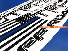 TRD US Punisher Blue Line off-road Toyota Tacoma Tundra FJ Cruiser sticker sticker in alle kleuren
 3