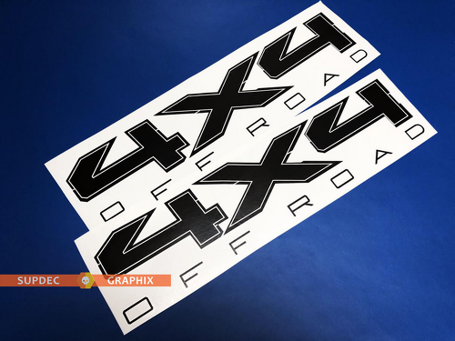 4X4 OFF ROAD Hoekige Omtrek Zijlettering Vinyl Sticker Set voor Musclecar truck
