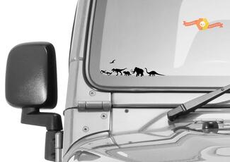 Jurassic World dinosaurus voorruit Jeep Corner Chaser sticker
