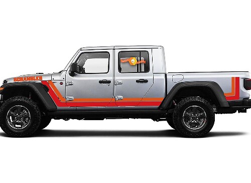 Scrambler Vintage Zijstrepen Vinyl Decal Kit voor Jeep Gladiator