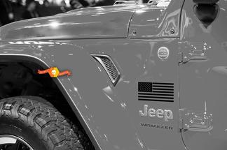 Jeep Gladiator Wrangler x2 (paar) Amerikaanse vlag spatbord vinyl sticker
