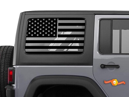 Amerikaanse Vlag Hardtop Zijruit Vinyl Decal Sticker voor Jeep Wrangler