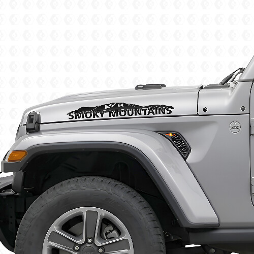 Smoky Mountains motorkap vinyl decal sticker voor Jeep Wrangler