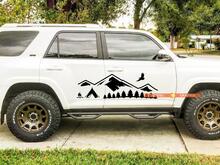 Side Door Mountains Trees en Camp travel Vinyl Sticker Sticker geschikt voor Toyota TRD PRO Tacoma 4Runner Tundra
 2