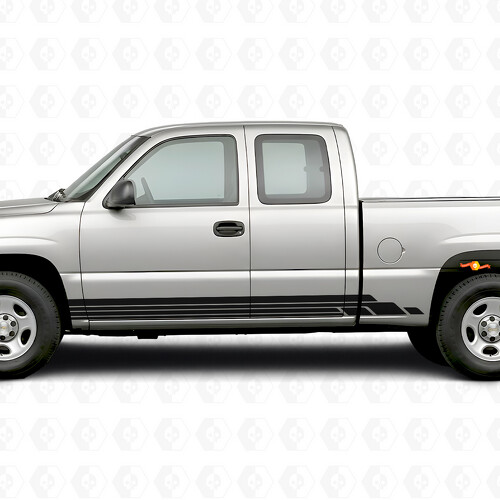 Gelaagde Lightning Deur- en Sierlijst Vinyl Strepen voor Chevrolet Silverado 1500 GMT800 1999-2007