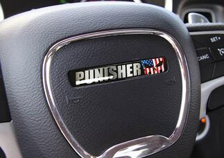 Eén stuurwiel Punisher Challenger Charger embleem koepelvormige sticker
