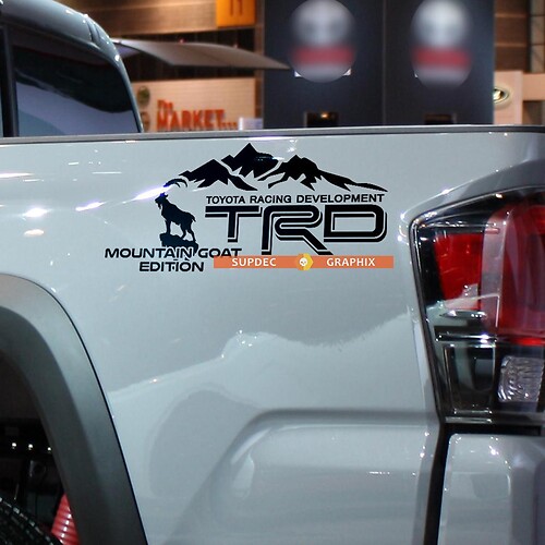 Paar TRD Mountains Goat Edition Side Vinyl Decals Stickers voor Toyota 4Runner Tundra Tacoma FJ Cruiser 2
