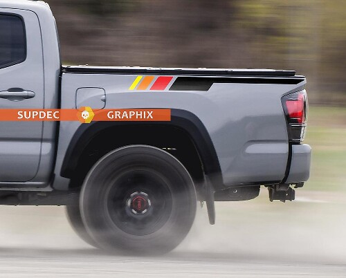 Retro Stijl Bedrijfswagen Strepen Vinyl Decal Kit voor Toyota Tacoma 2016-2020