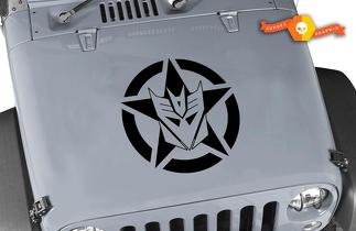 Jeep Wrangler Decepticon Oscar Mike Military Star Vinyl Hood Sticker 22