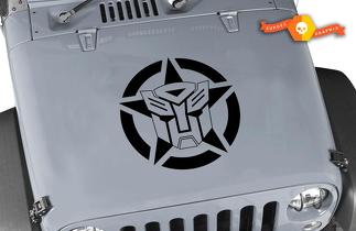 Jeep Wrangler Transformers Autobot Oscar Mike Military Star Vinyl Hood Sticker 22