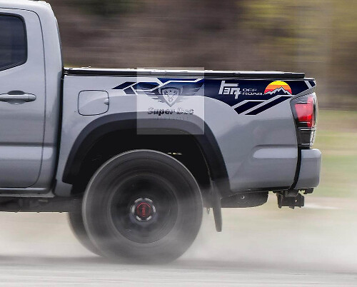 TEQ Off Road Vintage Stijl Bedkast Vinyl Decal Sticker voor Toyota Tacoma 2013-2020