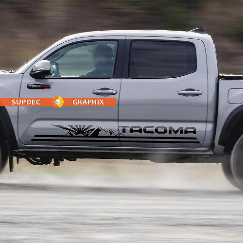 Mountains Rising Sun Zijkantstrip Vinyl Decal Kit voor Toyota Tacoma