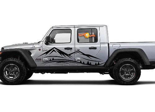 Jeep Gladiator JT Extra Large Mountain Range vinylafbeeldingen

