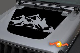 Jeep Gladiator JT Wrangler JL JLU Hood Mountains Vinyl sticker sticker Grafische kit voor 2018-2021
