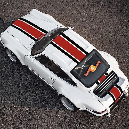 Centrale Racing Motorkap Dak Achterzijde Strepen Vinyl Decal Kit voor Porsche 911
