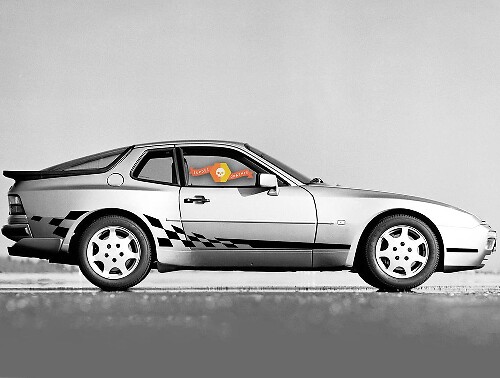 Ruitvormige Zijstrepen Vinyl Decal Kit voor Porsche