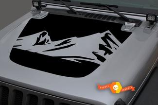 Jeep 2018-2021 Gladiator JT Wrangler JL JLU Hood Mountain Unieke Vinyl sticker Sticker Graphics
