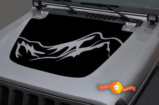 Jeep Gladiator JT Wrangler JL JLU Hood Mountains Vinyl sticker Sticker Graphics voor 2018-2021
