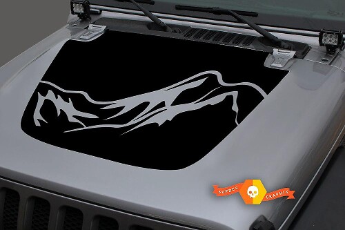 Jeep Gladiator JT Wrangler JL JLU Hood Mountains Vinyl sticker Sticker Graphics voor 2018-2021

