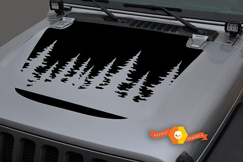 Wild Forest motorkap vinylsticker voor Jeep Wrangler en Gladiator