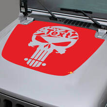 Custom Skull USA Vlag Motorruimte Vinyl Sticker voor Jeep Wrangler & Gladiator_2