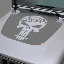 Custom Skull USA Vlag Motorruimte Vinyl Sticker voor Jeep Wrangler & Gladiator_3