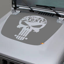 Jeep 2018-2021 Gladiator JT Wrangler JL JLU Hood schedel Punisher USA vlag Vinyl sticker Sticker Graphics
 3