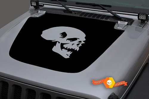 Skull Motorkap Vinyl Sticker voor Jeep Wrangler JL/JLU en Gladiator JT