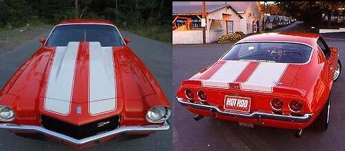 Dubbele motorkap- en kofferdecoratiestrepen vinyl decal set voor Chevrolet Camaro Z28 1970-73