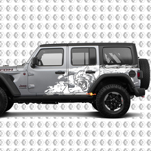 Hell Cat Wild Style Splash Grunge Zijdeur Vinyl Sticker Decal Graphic voor Jeep Wrangler Unlimited 2