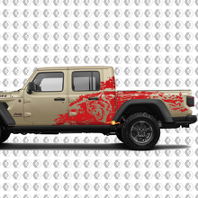 Hell Cat Wild Style Splash Grunge Bedside Vinyl Sticker Decal Graphic voor Jeep Gladiator 3