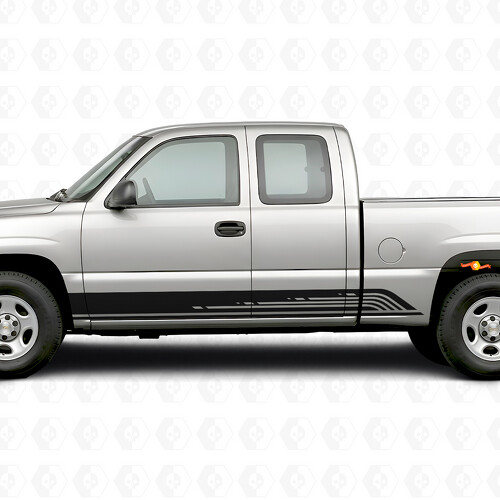 Parallelle Contour Deur- en Rockerpaneel Vinyl Strepen voor Chevrolet Silverado 1500 GMT800 1999-2007