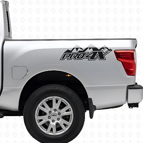 PRO-4X Mountain Bed Side Vinyl Decals Kit voor Nissan Titan 2016+