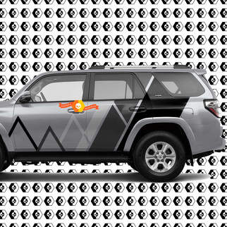Toyota 4Runner Mountains Lijnen en strepen Vintage Retro Sticker Grijze Schaduwen Kleur Sticker Grafische Side Bed Nachtkastje Body Kit Voor 4Runner 2013 - nu

