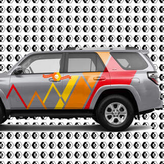 Toyota 4Runner Mountains Lines and Stripes Vintage Retro Color Decal Sticker Graphic Side Bed Nachtkastje Body Kit voor 4Runner 2013 - nu
