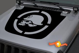Jeep 2018-2021 Gladiator Wrangler JL JLU JT Hood oorlog Metal Mulisha schedel zwarte markering Vinyl Decal Sticker Graphic
