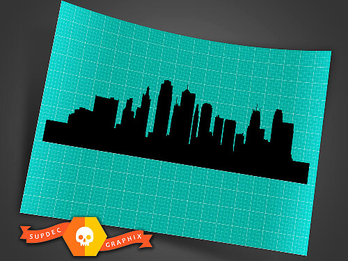 City Skyline Dashboard Vinyl Sticker voor Jeep Wrangler en Gladiator