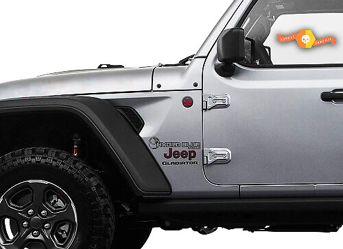 Hydro Blue Edition spatbord vinyl decal kit voor Jeep Wrangler en Gladiator