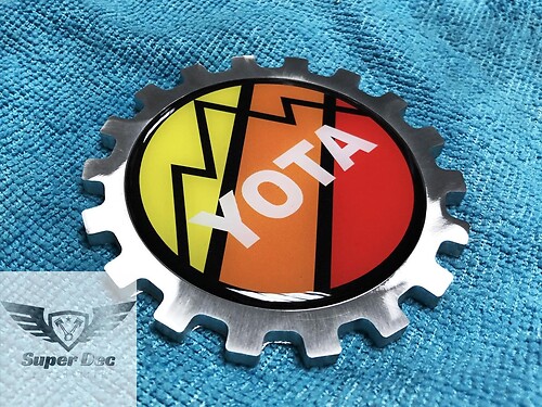 YOTA bergen Zonsondergang kleuren strepen Metaal Aluminium Badge Nachtkastje embleem Aluminium

